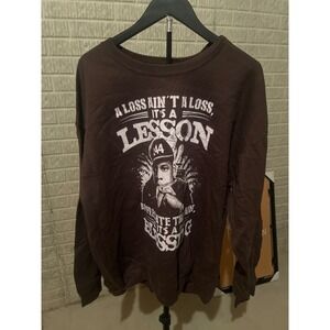 Jay Z 44 Lesson Blessing‎ Graphic Sweatshirt Brown Gildan Heavy Blend XL